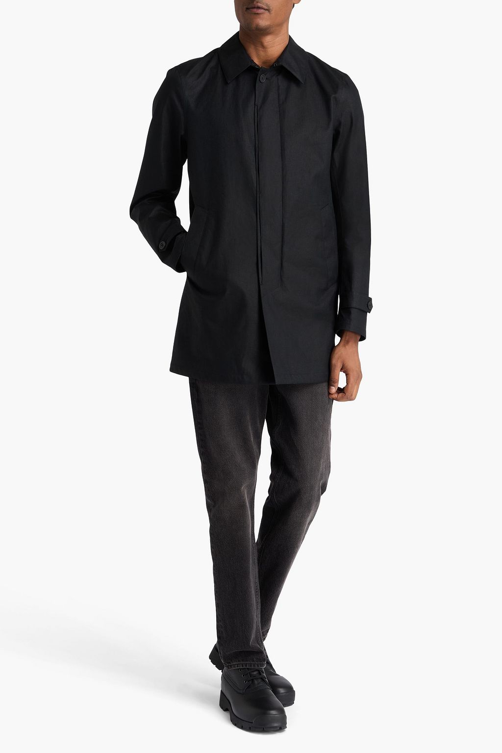 HERNO Laminar linen raincoat