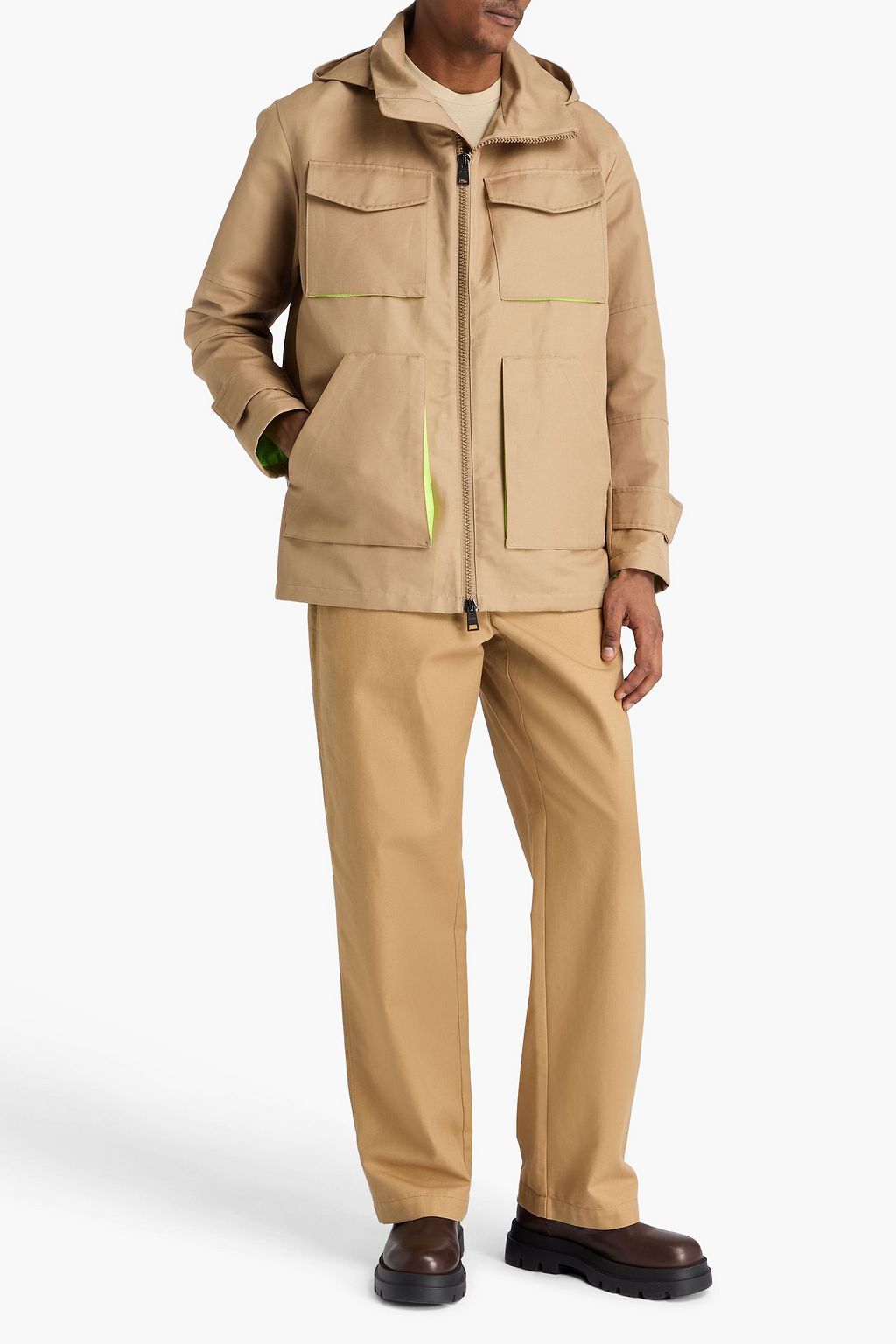 HERNO Cotton and linen-blend field twill jacket