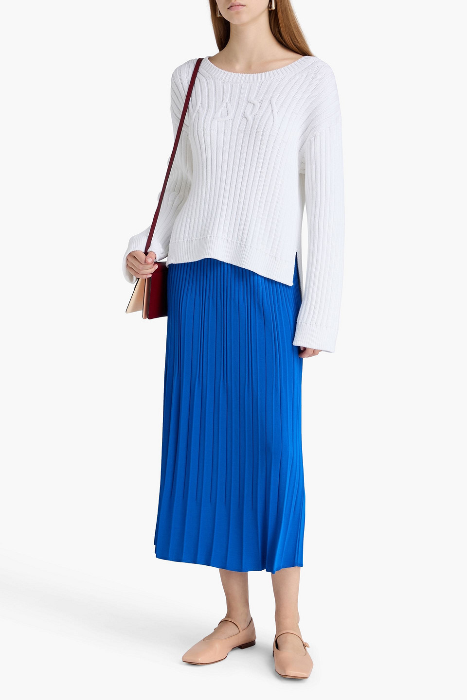  Marni - Pullover Aus Einer Gerippten Baumwollmischung - Weiß - It 38 