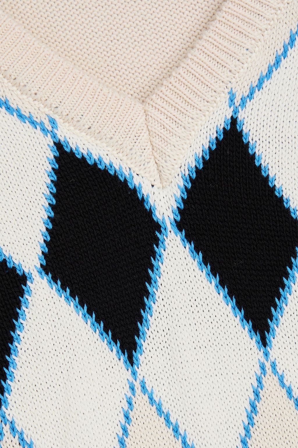 MARNI Argyle intarsia cotton sweater