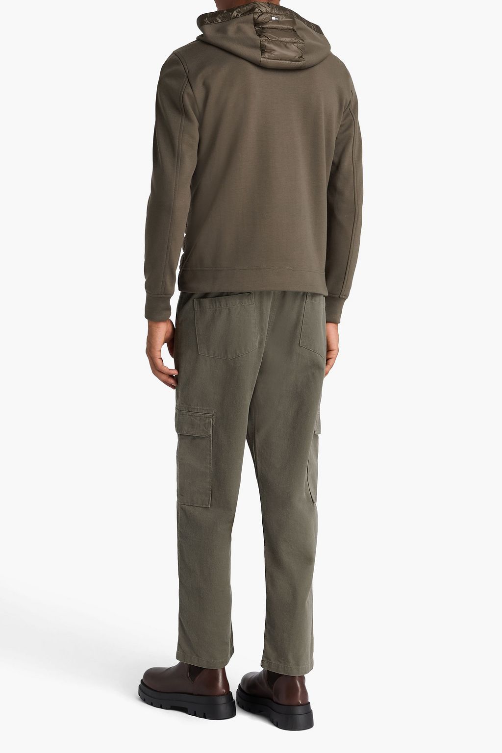 HERNO Jersey-paneled quilted shell jacket