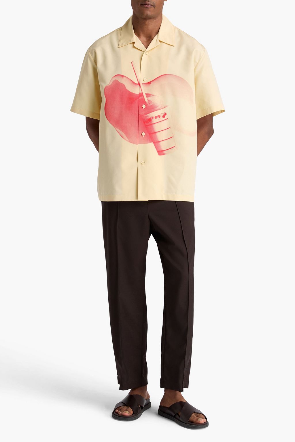 JIL SANDER Printed cotton and silk-blend twill shirt