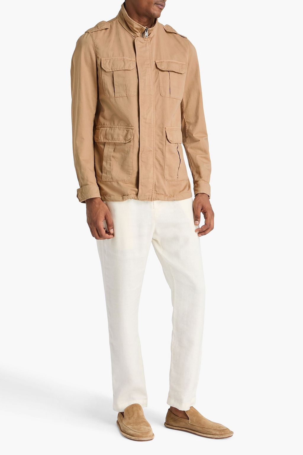 HERNO Cotton and linen-blend field jacket