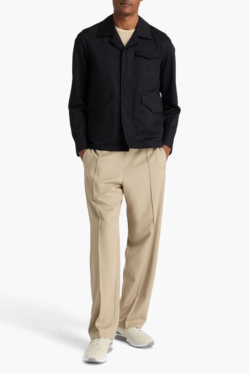 HERNO Cotton and linen-blend field jacket