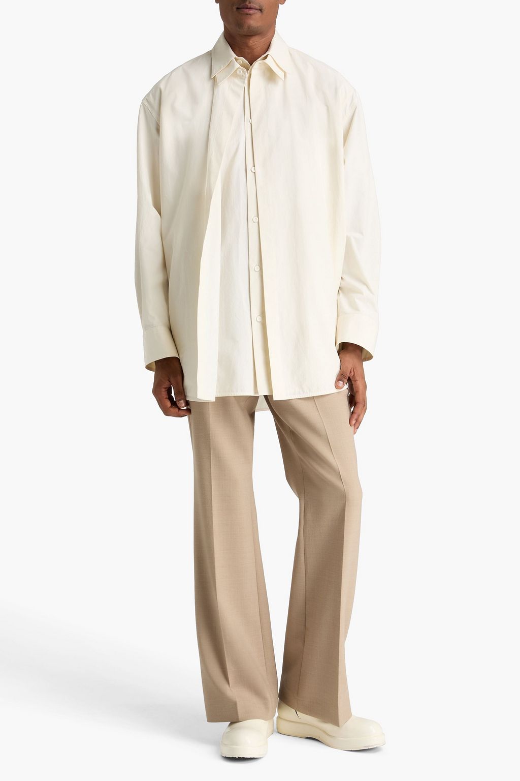 JIL SANDER Layered cotton-poplin shirt