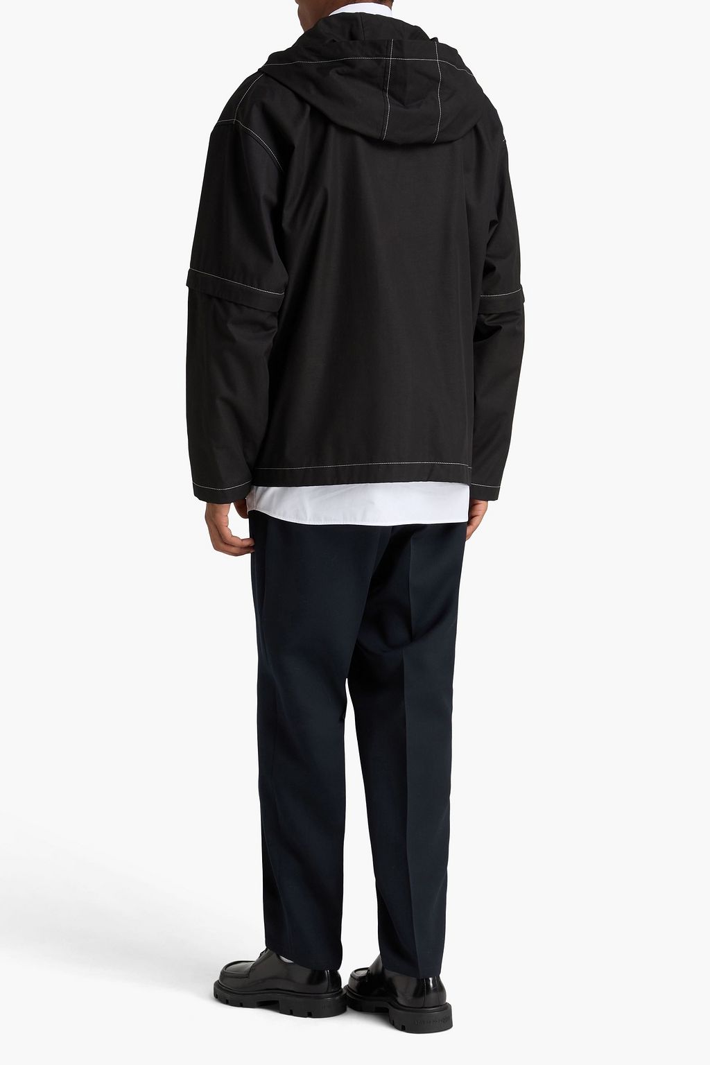JIL SANDER Cotton-blend twill hooded jacket