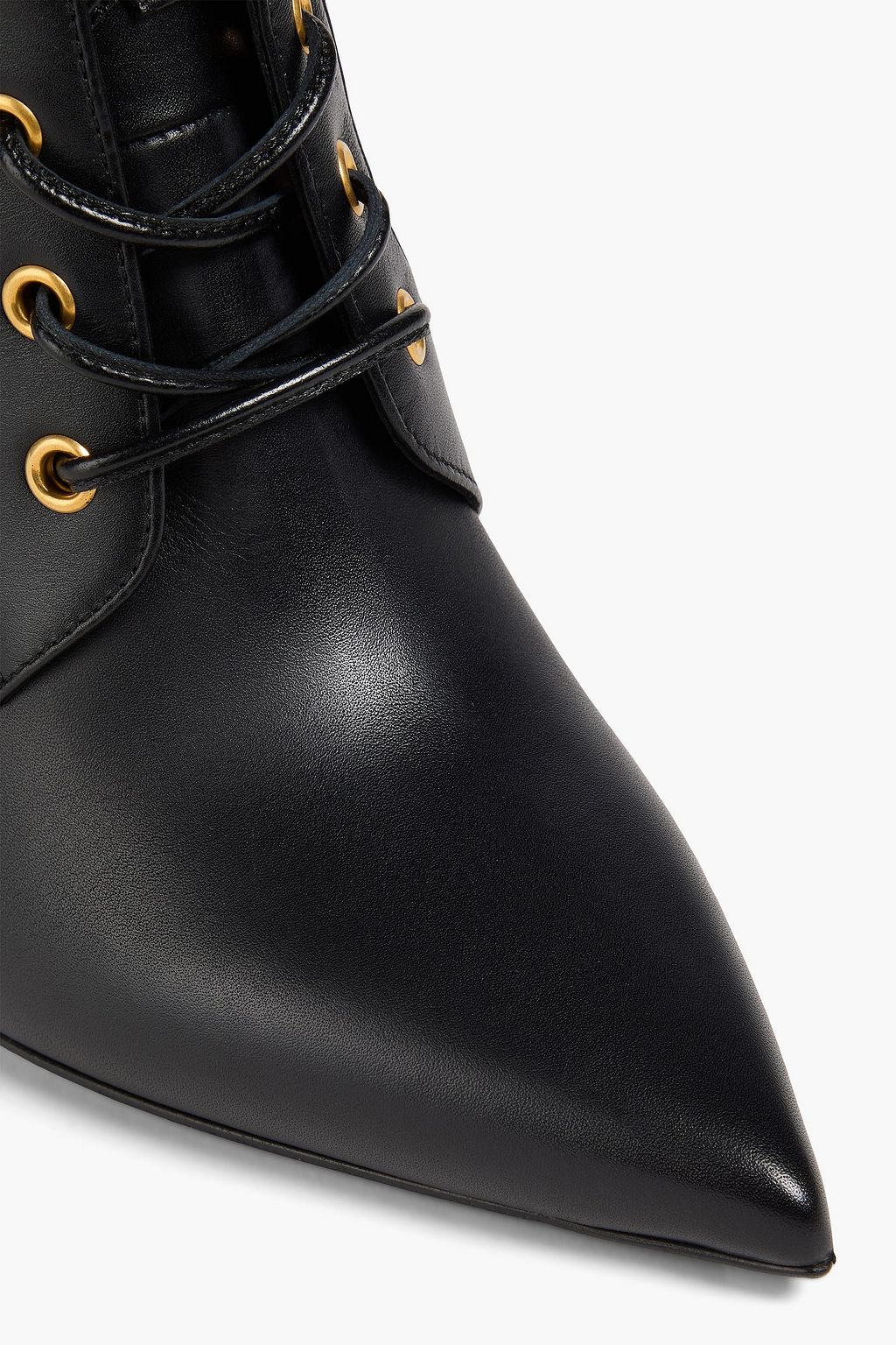 BALMAIN Ankle Boots aus Leder mit Schnalle