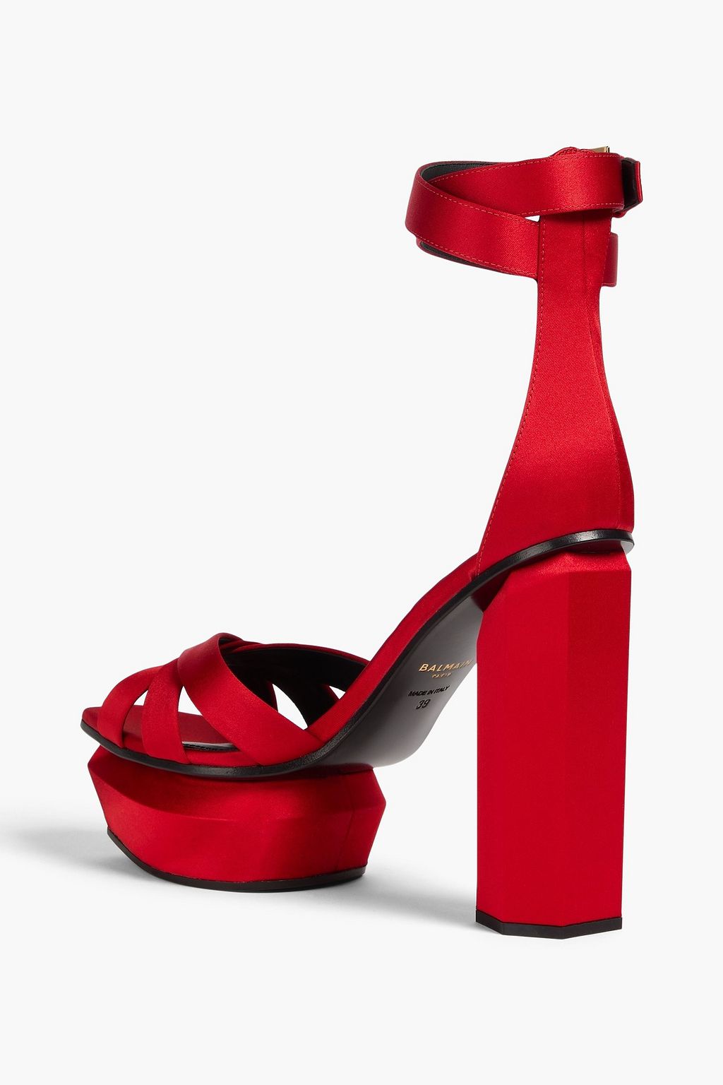 BALMAIN Plateausandalen aus Satin