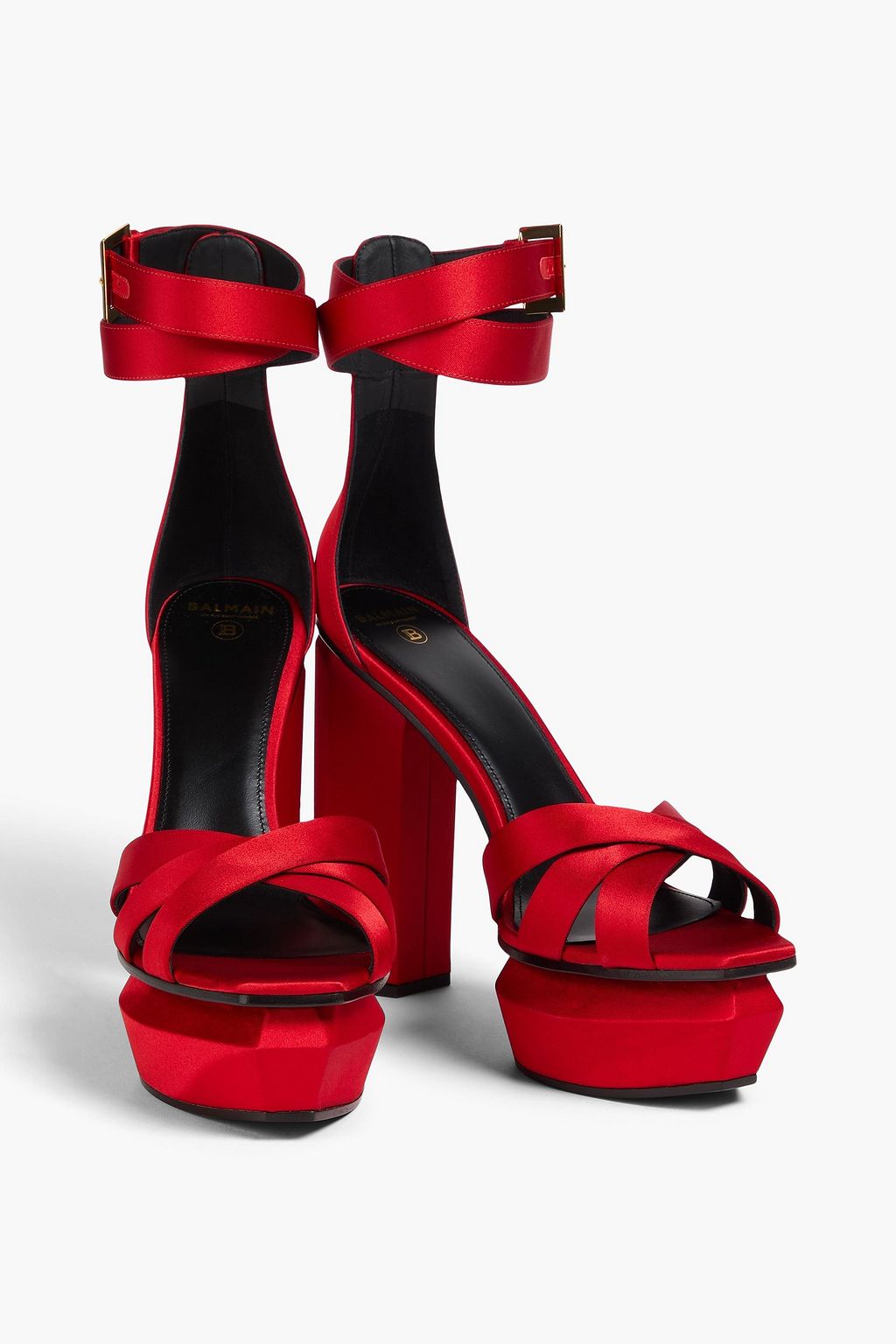 BALMAIN Plateausandalen aus Satin