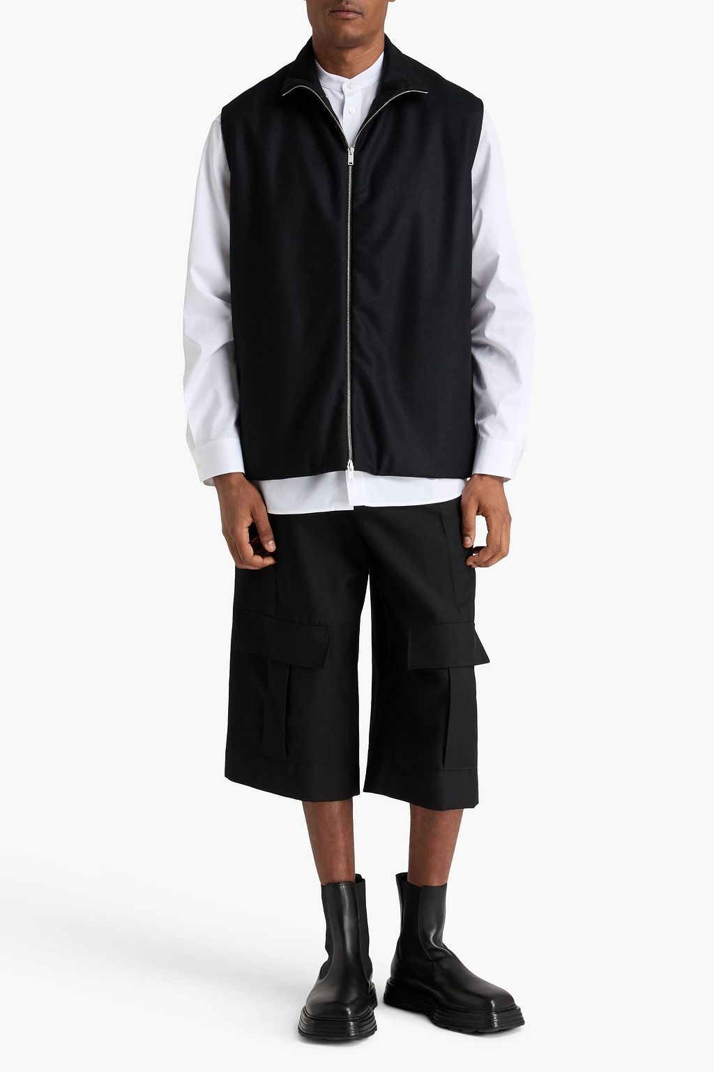 JIL SANDER Wool-felt vest