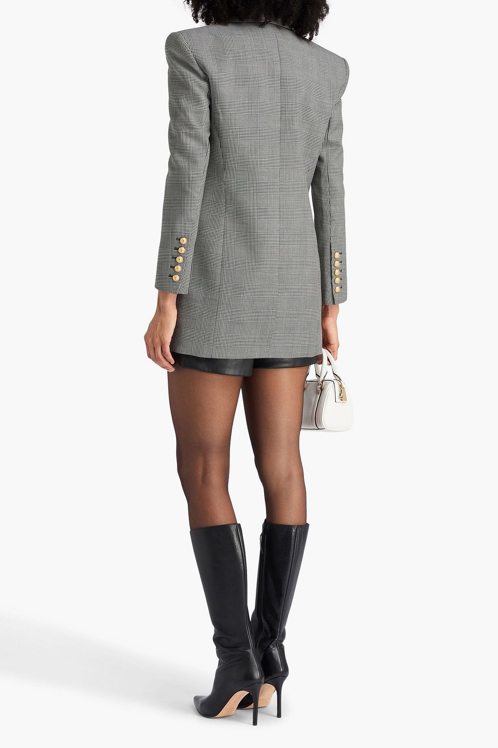 BALMAIN Blazer aus Wolle mit Glencheck-Muster