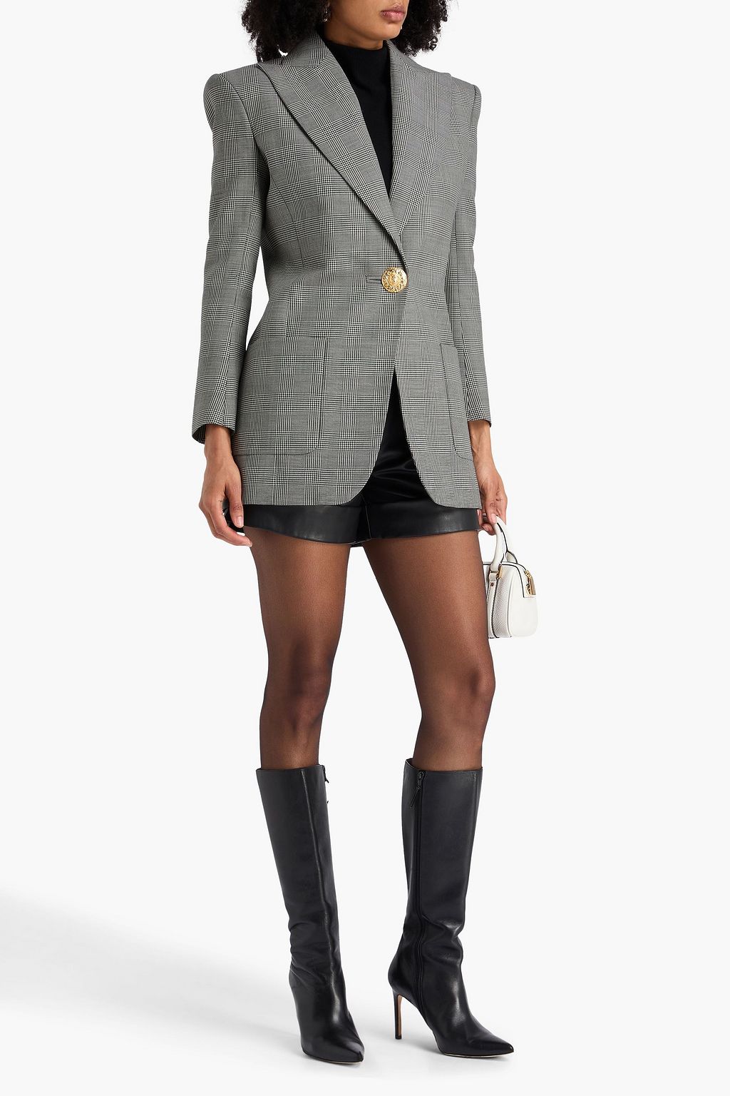 BALMAIN Blazer aus Wolle mit Glencheck-Muster