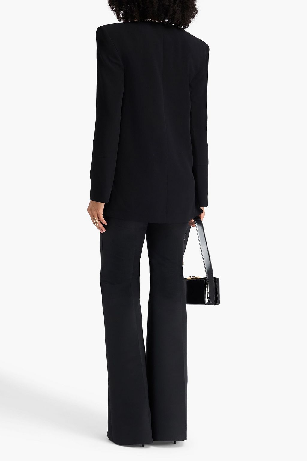 BALMAIN Jacke aus Crêpe mit Satinbesatz