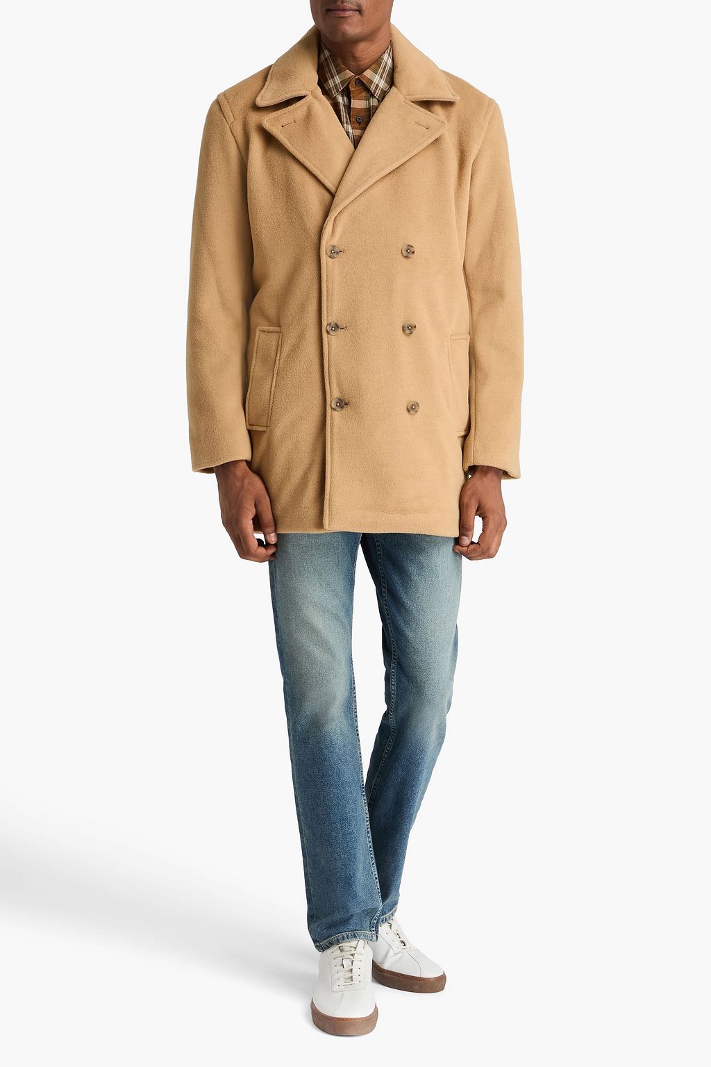 PAIGE Adamson double-breasted brushed-felt coat