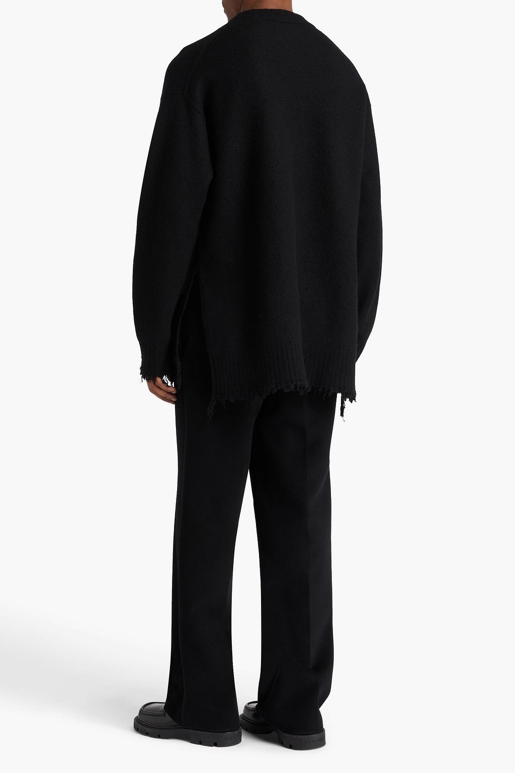 JIL SANDER Frayed wool-blend sweater