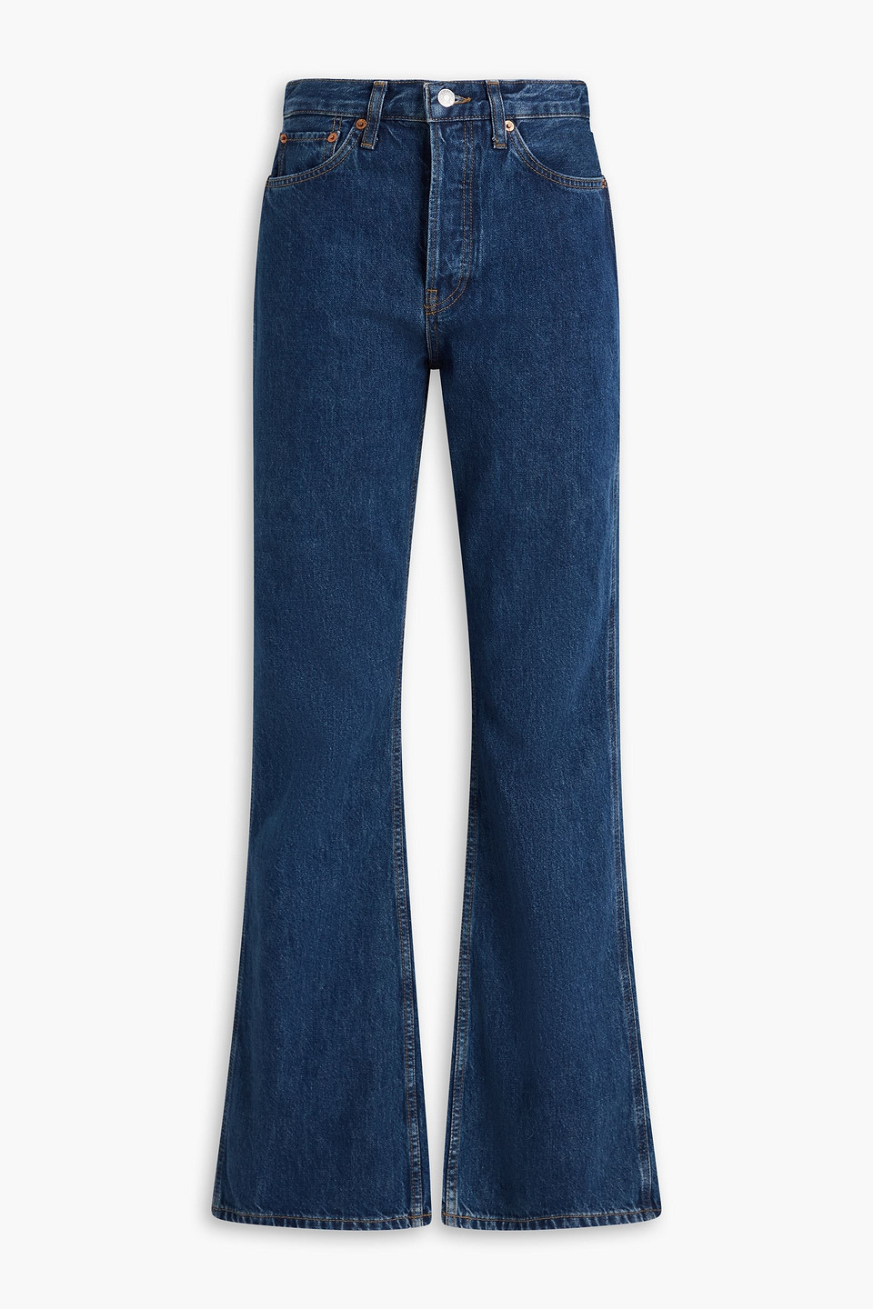 Re/done High-rise Flared Jeans In Blue