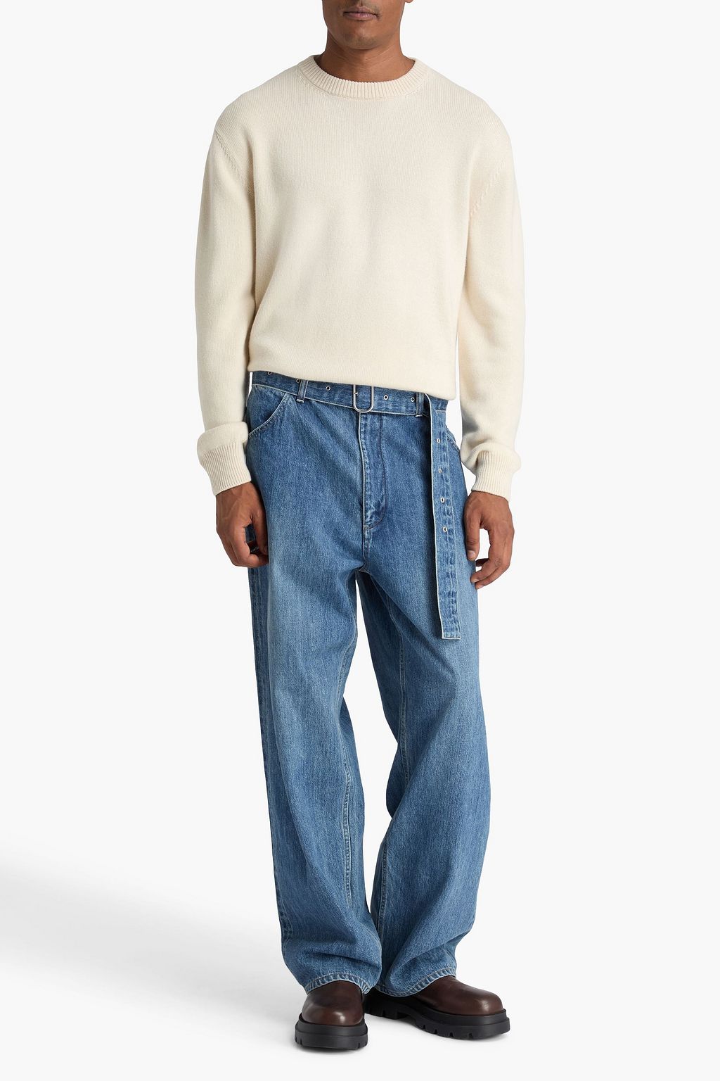 JIL SANDER Cotton and cashmere-blend sweater