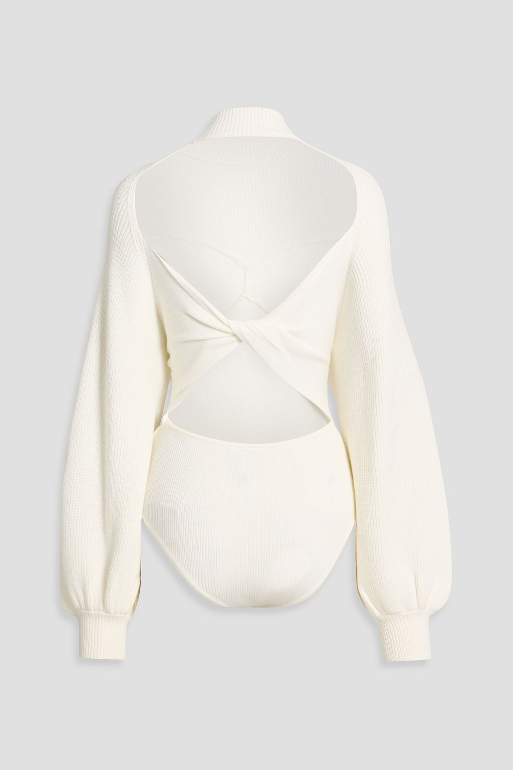FARM RIO Twisted cutout ribbed-knit bodysuit