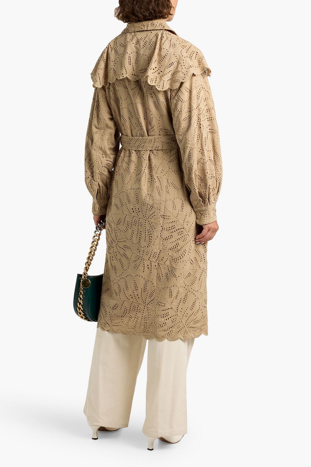 FARM RIO Broderie anglaise cotton trench coat
