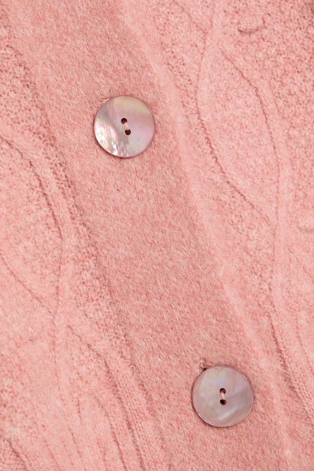 FARM RIO Ruffled cable-knit cardigan
