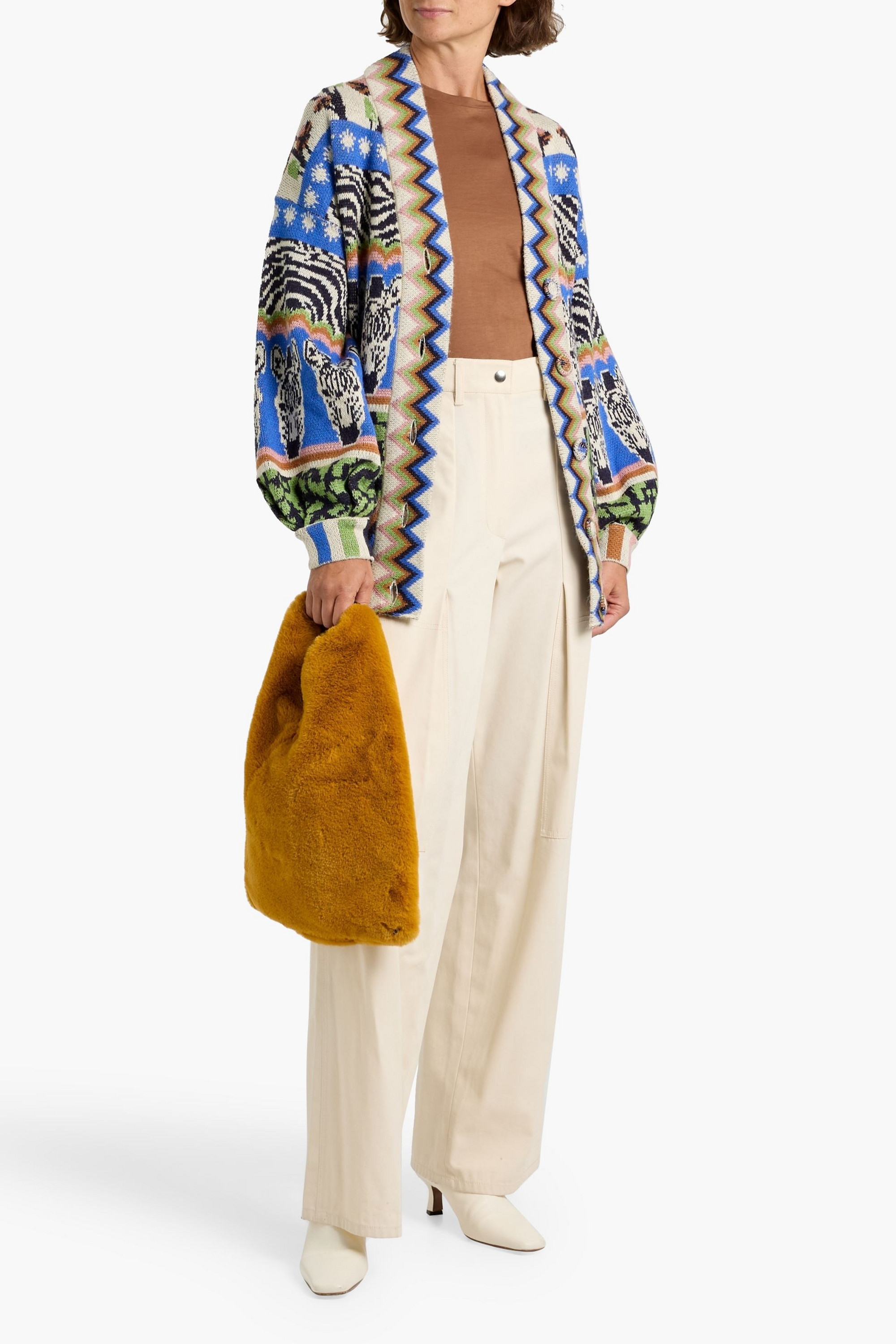 FARM Rio Jacquard-knit cardigan