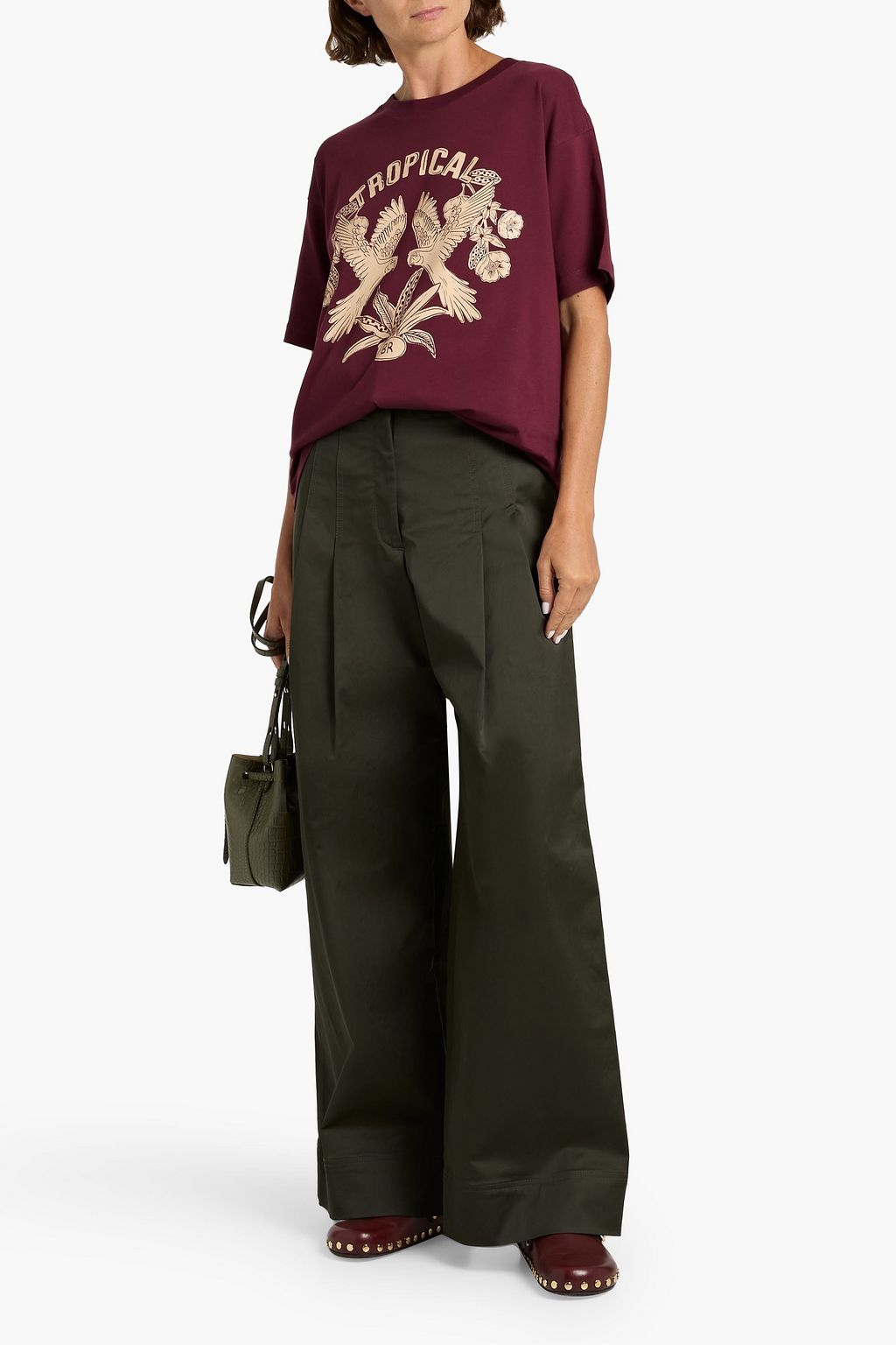 FARM RIO Printed cotton-jersey T-shirt