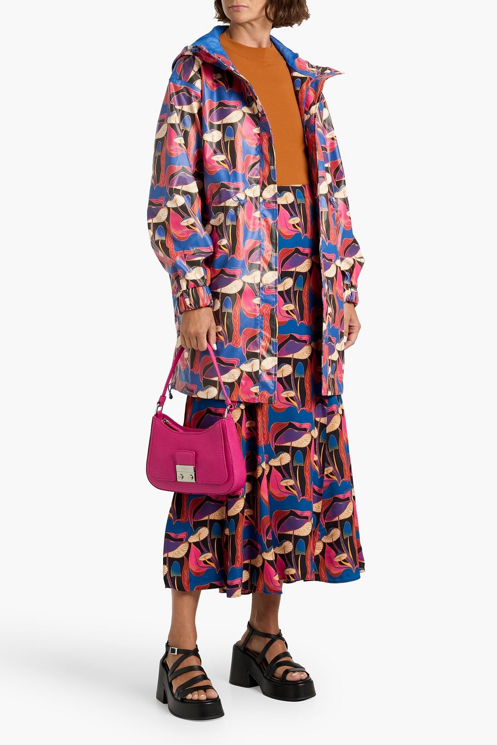 FARM RIO Printed shell hooded raincoat