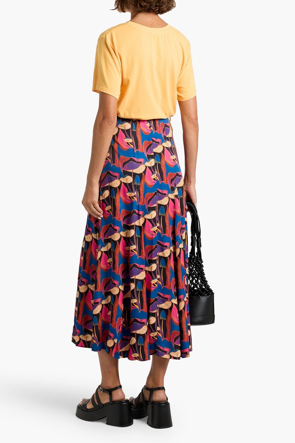 FARM RIO Printed woven midi skirt