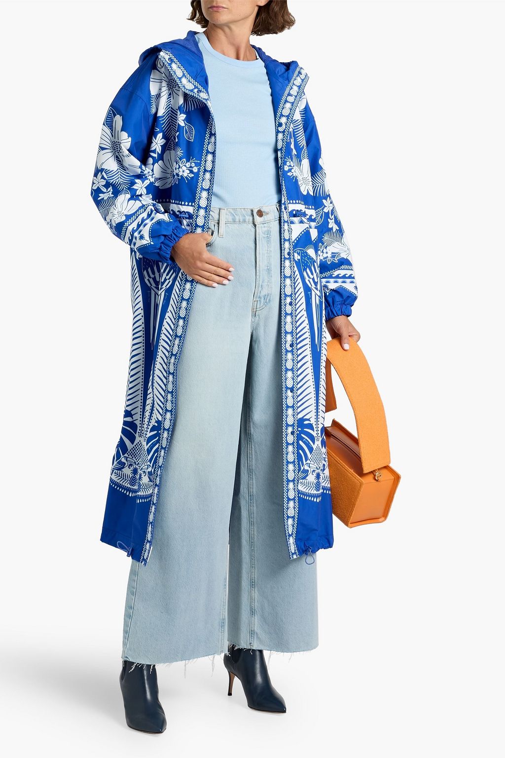 FARM RIO Printed shell hooded raincoat