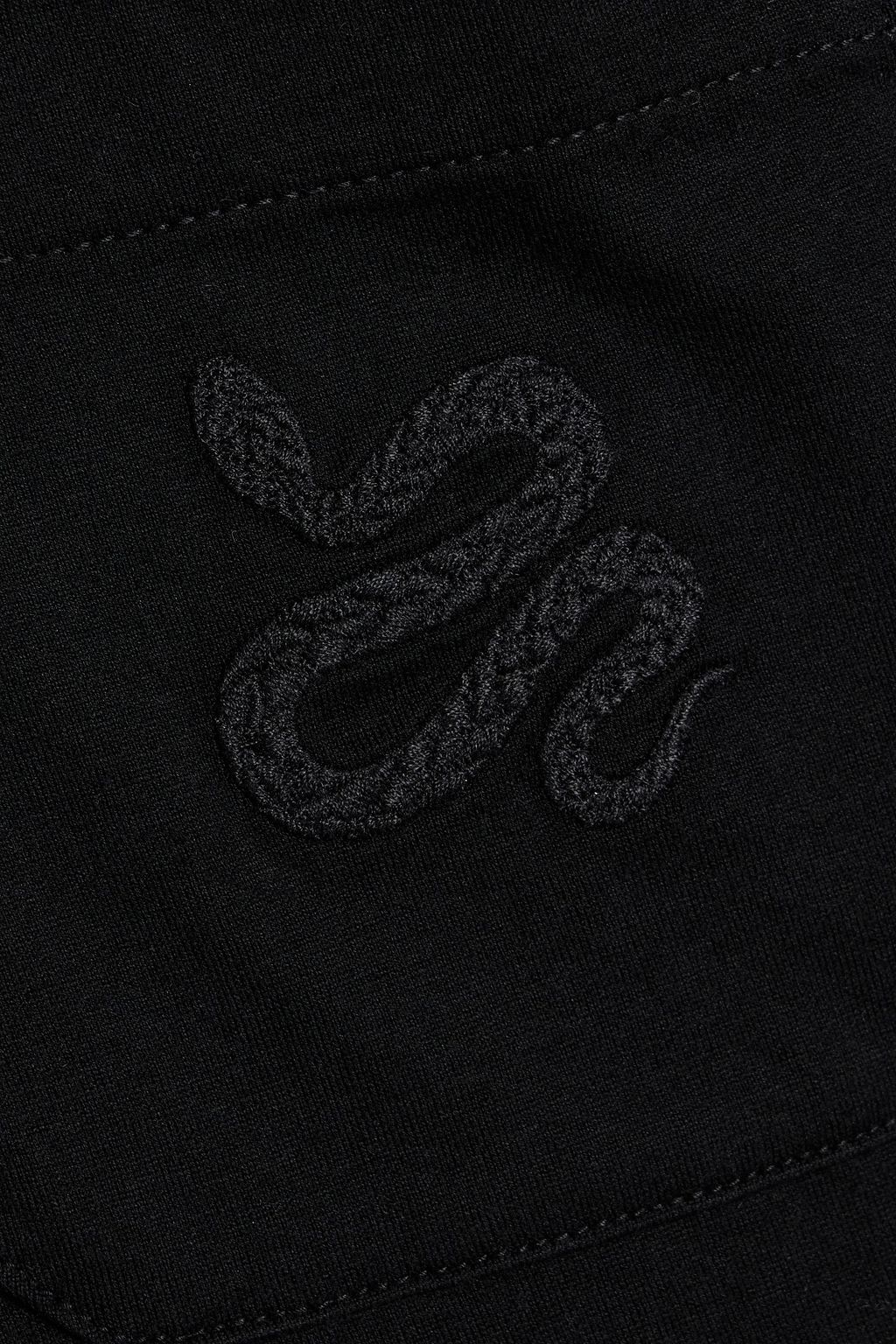 FRAME Embroidered cotton-jersey T-shirt