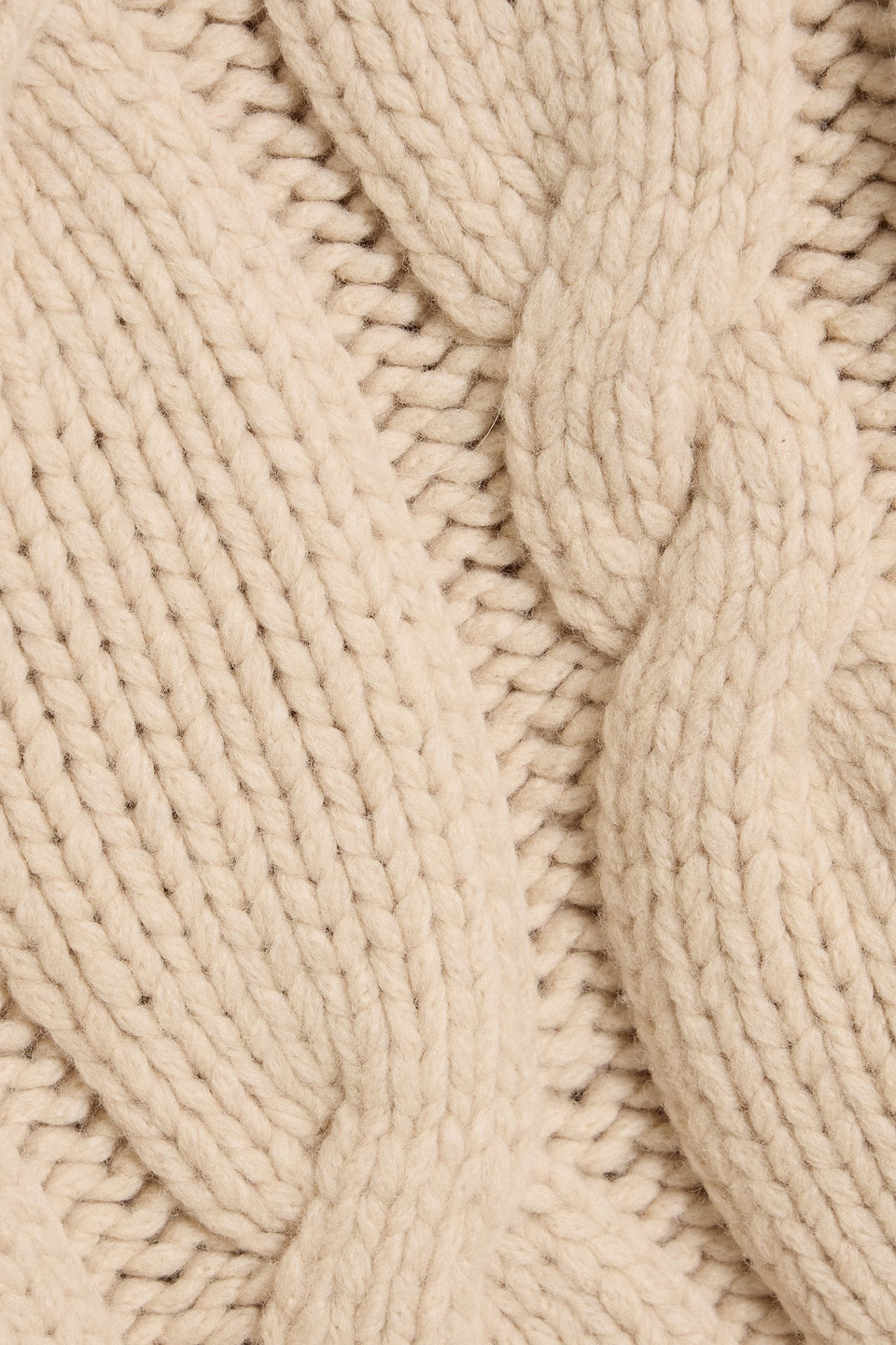 Frame Denim Chunky Cable Wool Crewneck Sweater In Neutral
