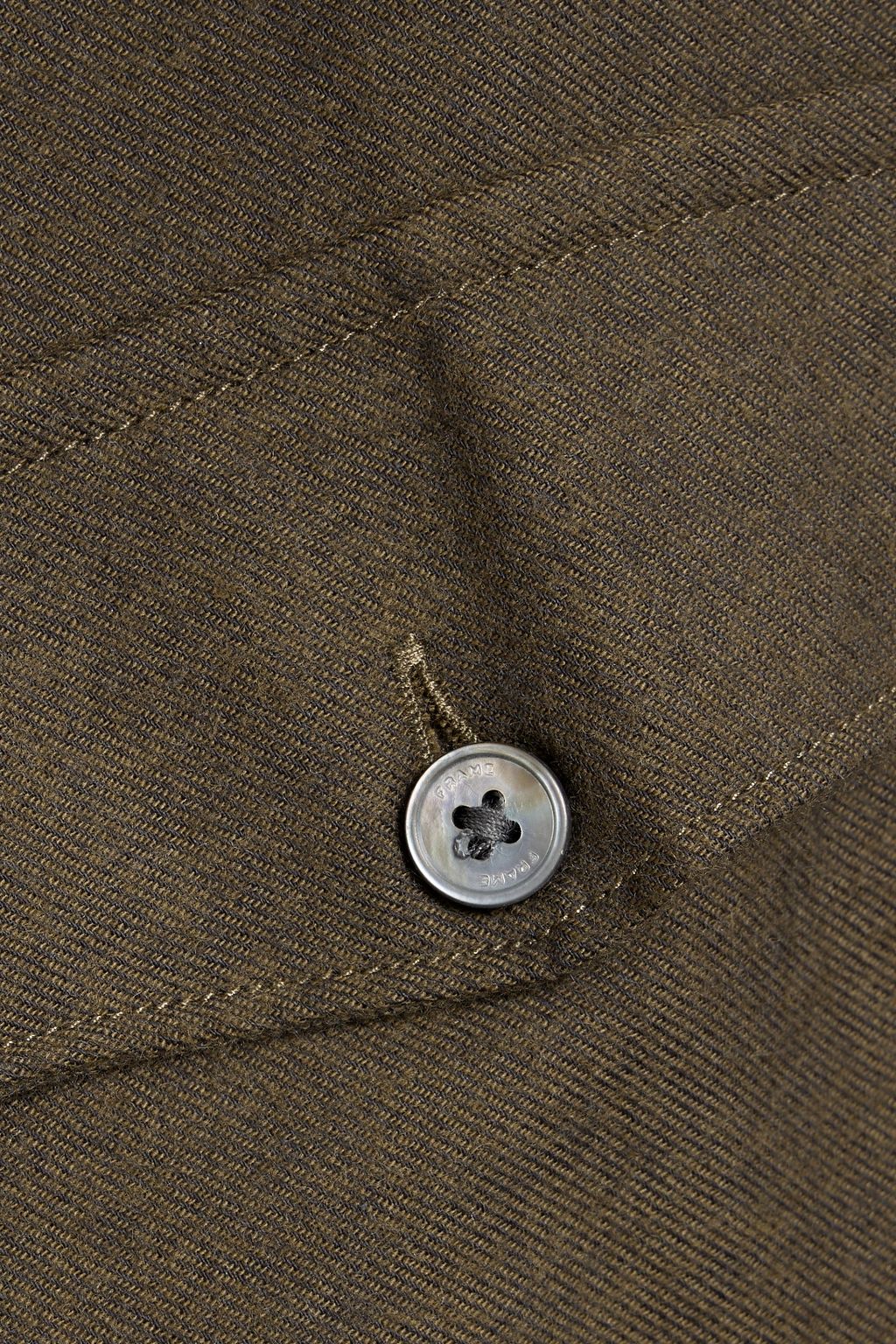 FRAME Cotton and merino wool-blend twill shirt