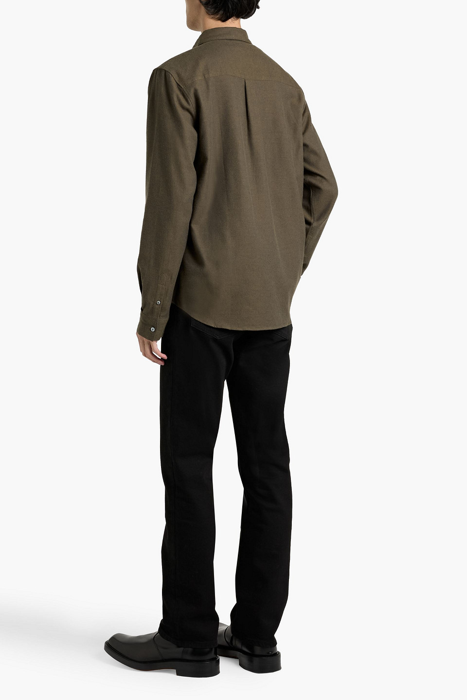 Frame Cotton And Merino Wool-blend Flannel Shirt In Green