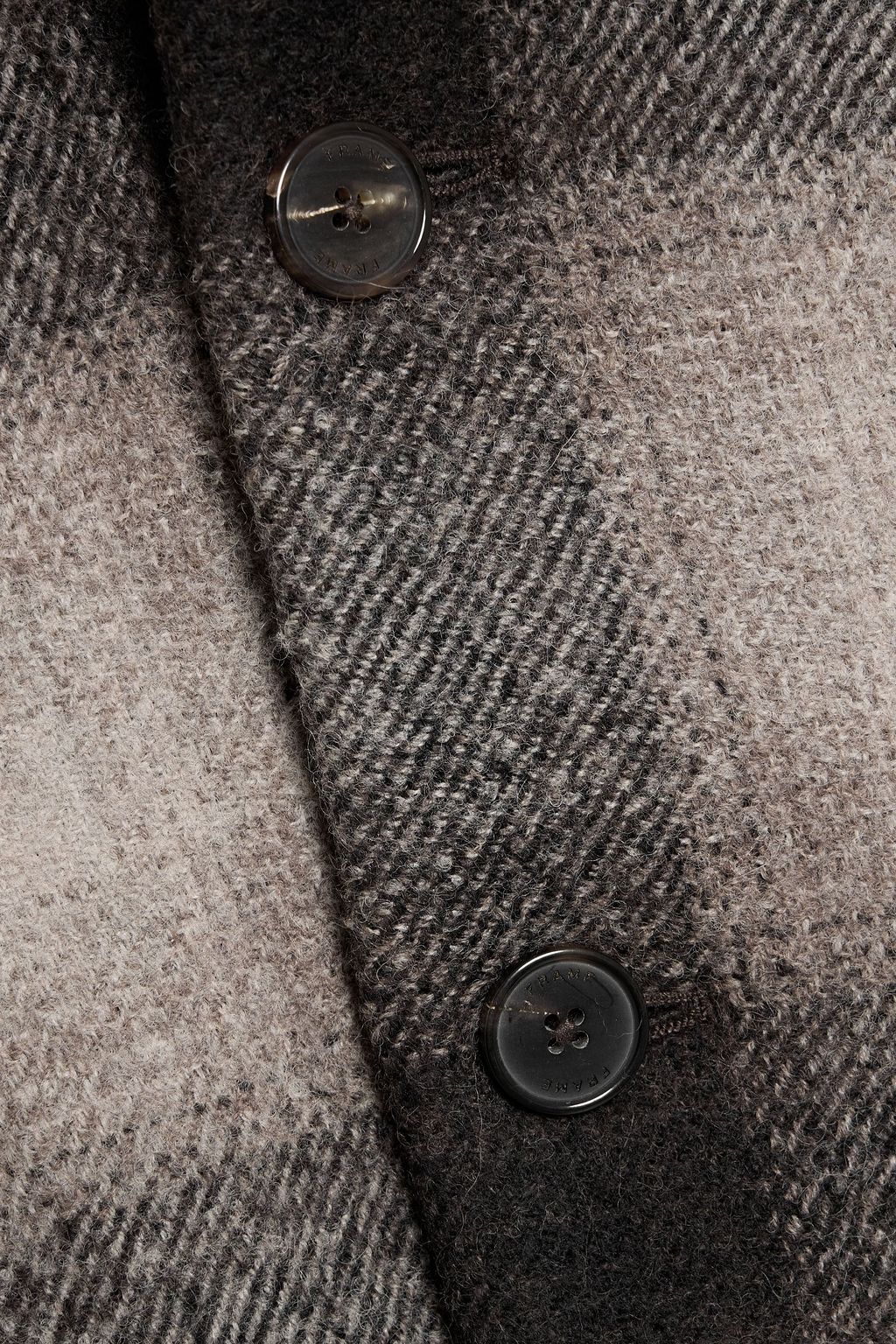 FRAME Checked padded wool-blend overshirt