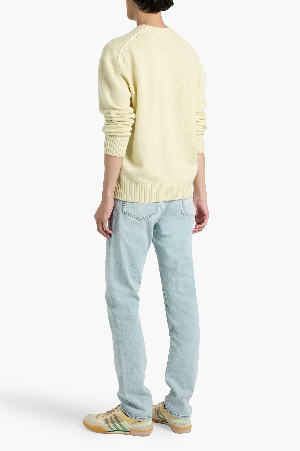 Frame Wool And Cashmere-blend Sweater In Yellow