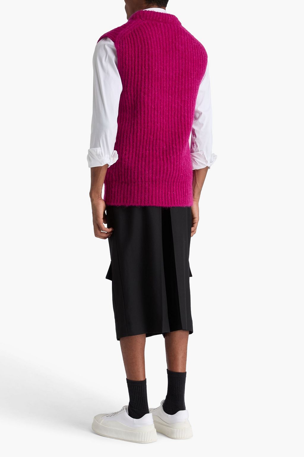 JIL SANDER Ribbed mohair and wool-blend vest