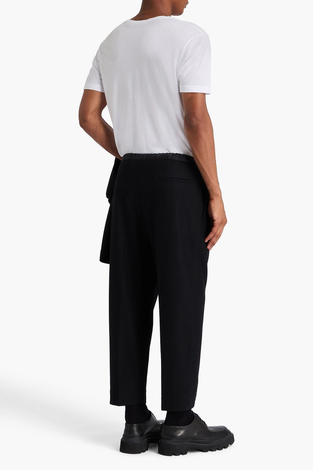 JIL SANDER Cropped tapered wool-blend felt pants