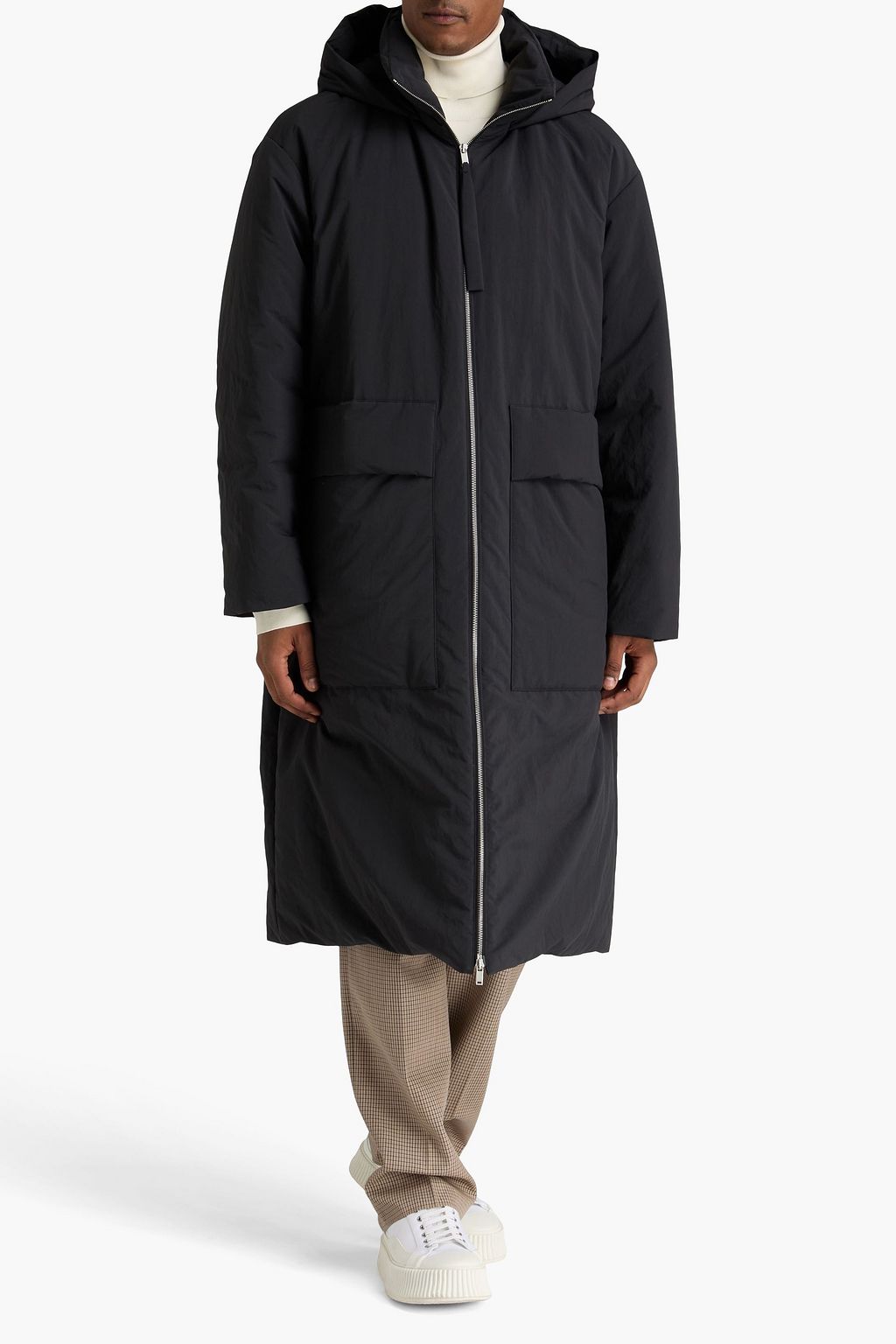JIL SANDER Shell hooded down coat