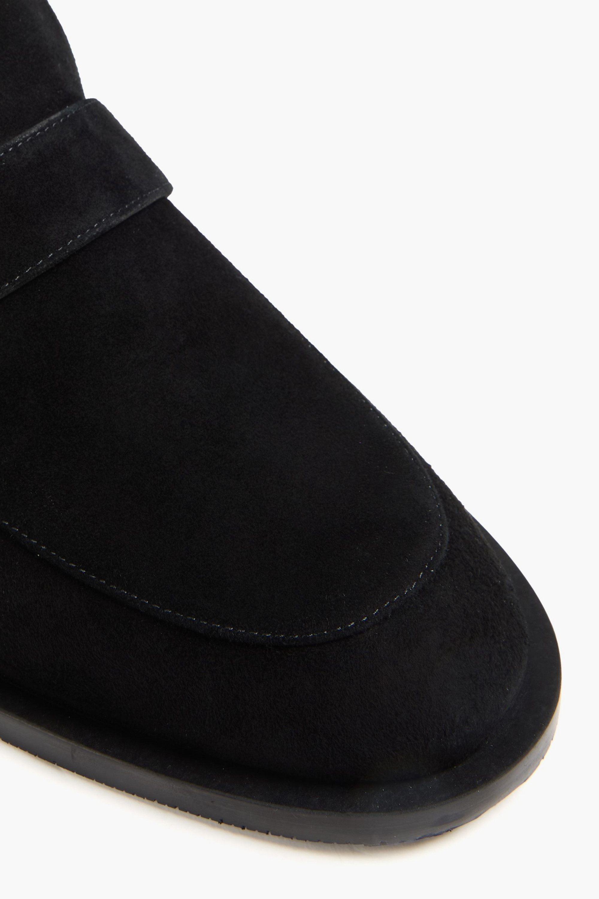 Stuart Weitzman Piper embellished suede loafers