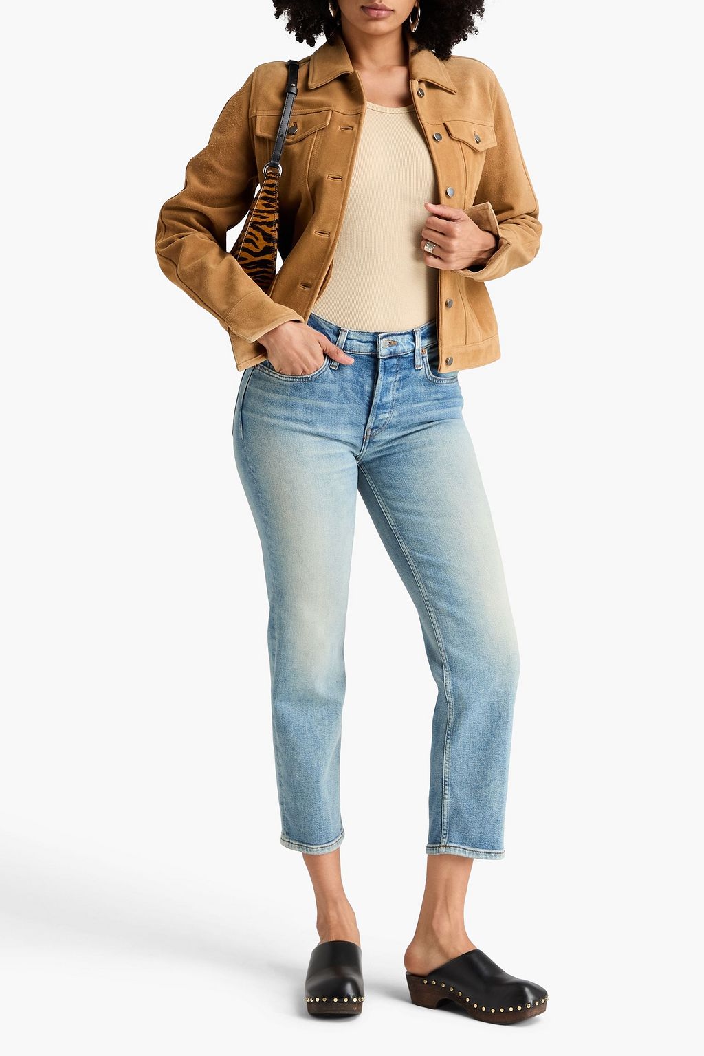 RE/DONE Cropped mid-rise straight-leg jeans