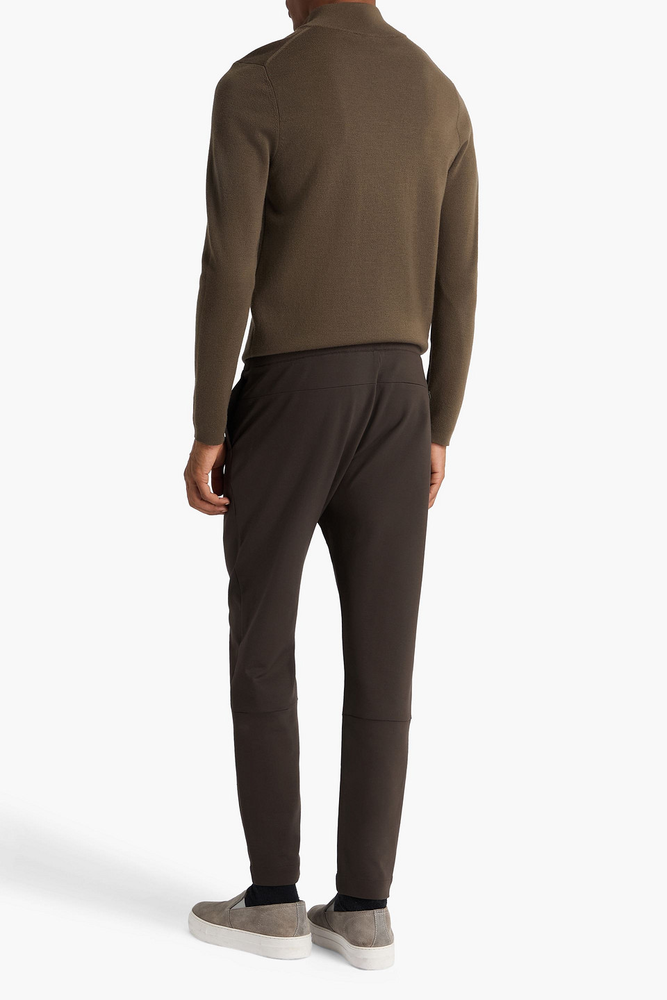 Paige Tuller Tapered Jersey Sweatpants In Brown