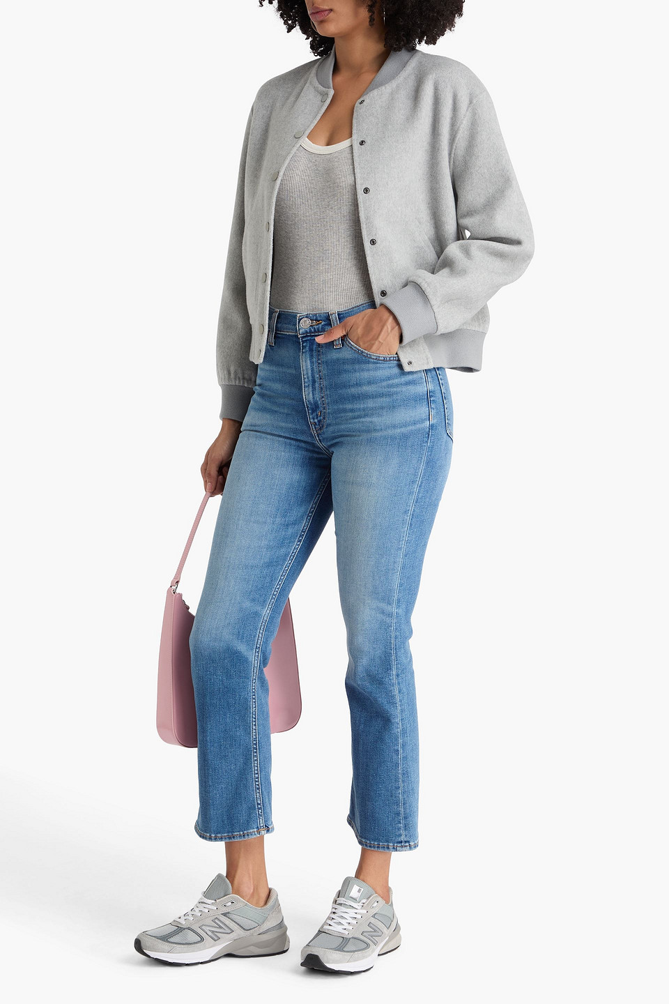  Re/done - 70s Hoch Sitzende Cropped Bootcut-jeans - Blau - 25 