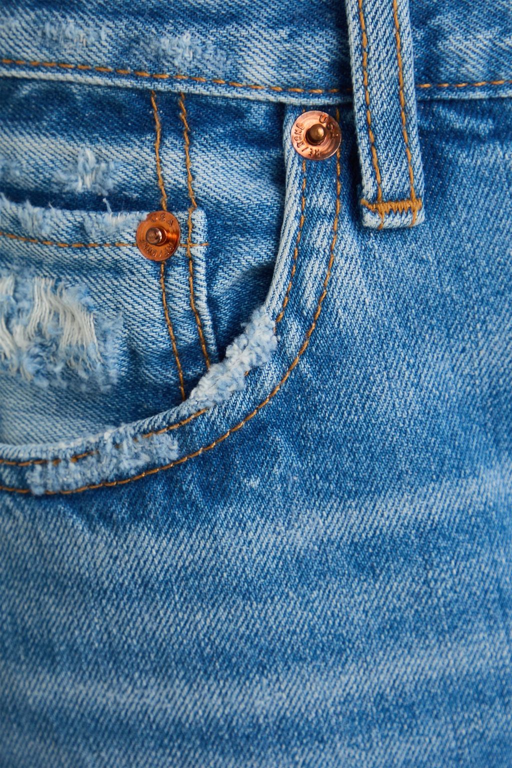 RE/DONE Palazzo distressed mid-rise wide-leg jeans