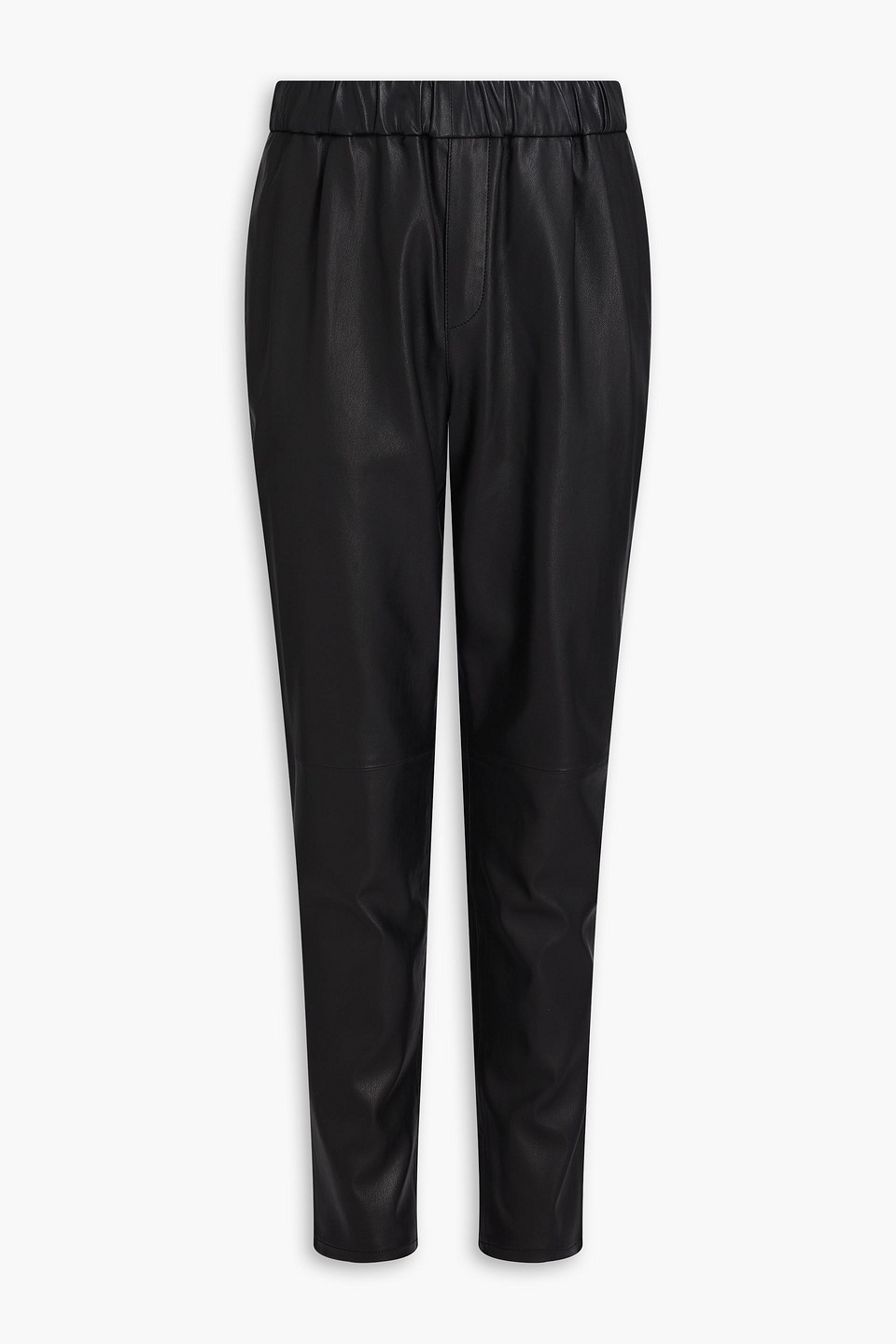 Paige Sinder Tapered Leather Pants In Black