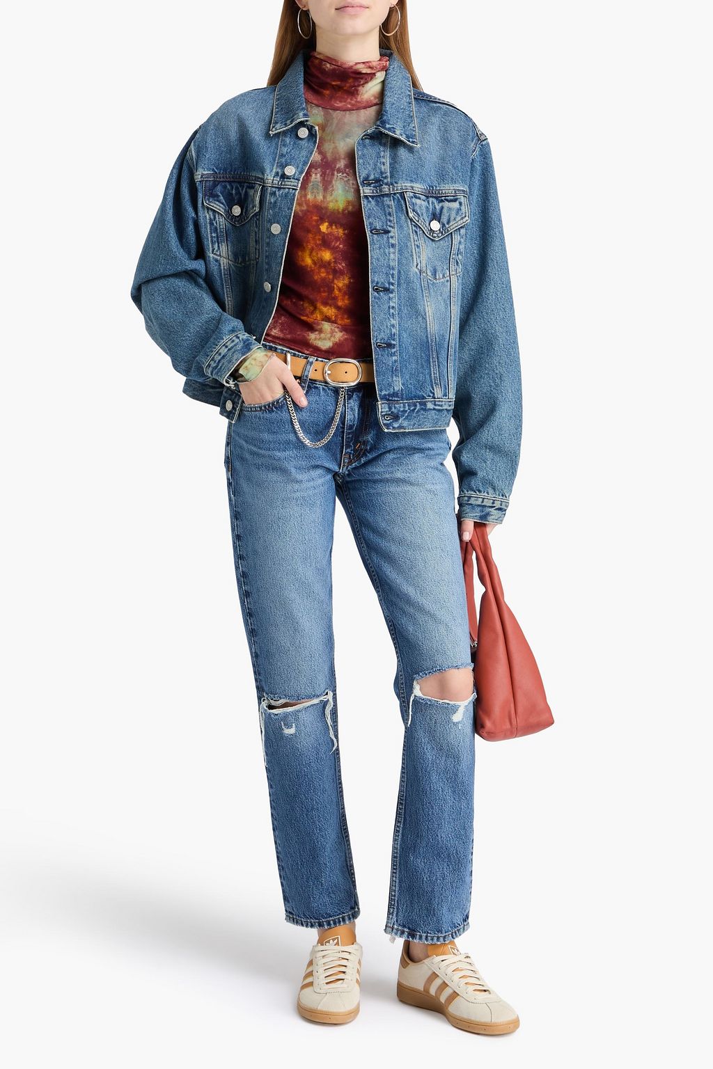 RE/DONE 70s distressed low-rise straight-leg jeans