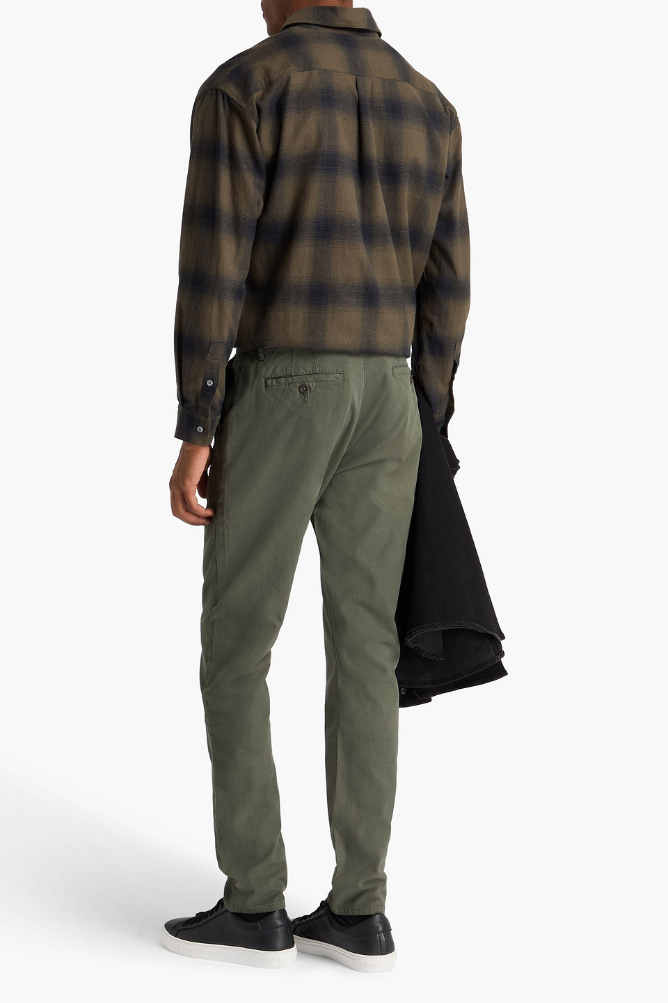 Paige Cragmont Slim-fit Cotton-blend Canvas Pants In Green