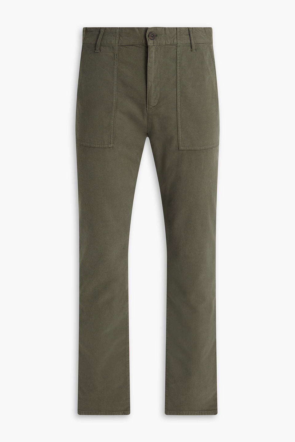 Paige Cragmont Slim-fit Cotton-blend Canvas Pants In Green