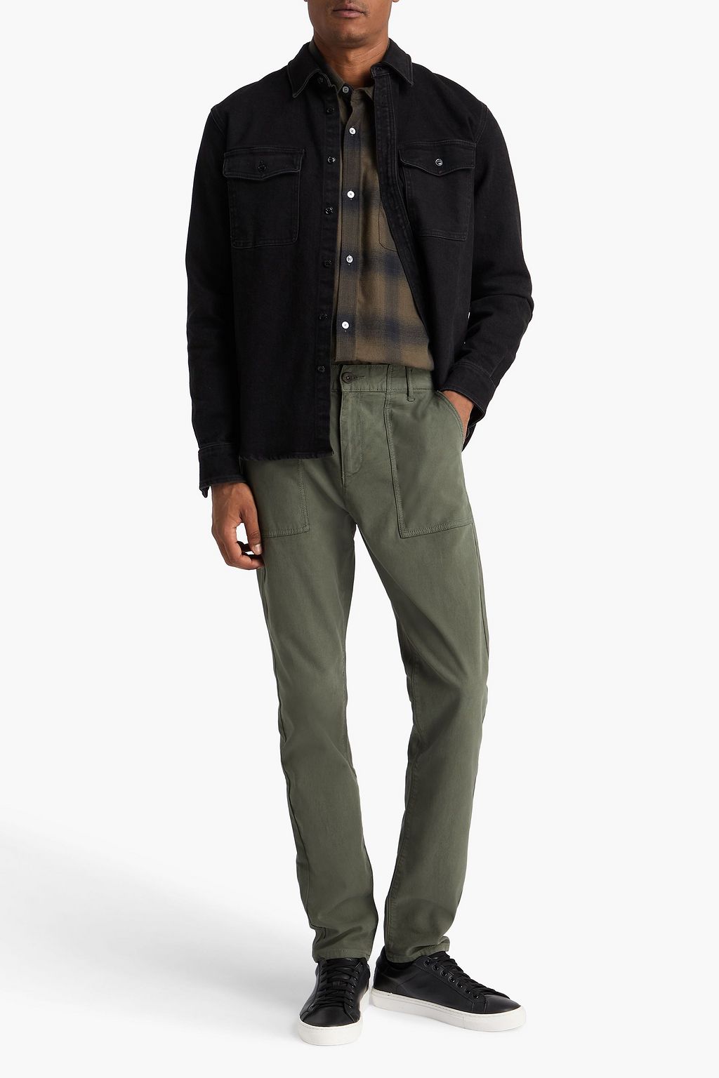 PAIGE Cragmont slim-fit cotton-blend canvas pants