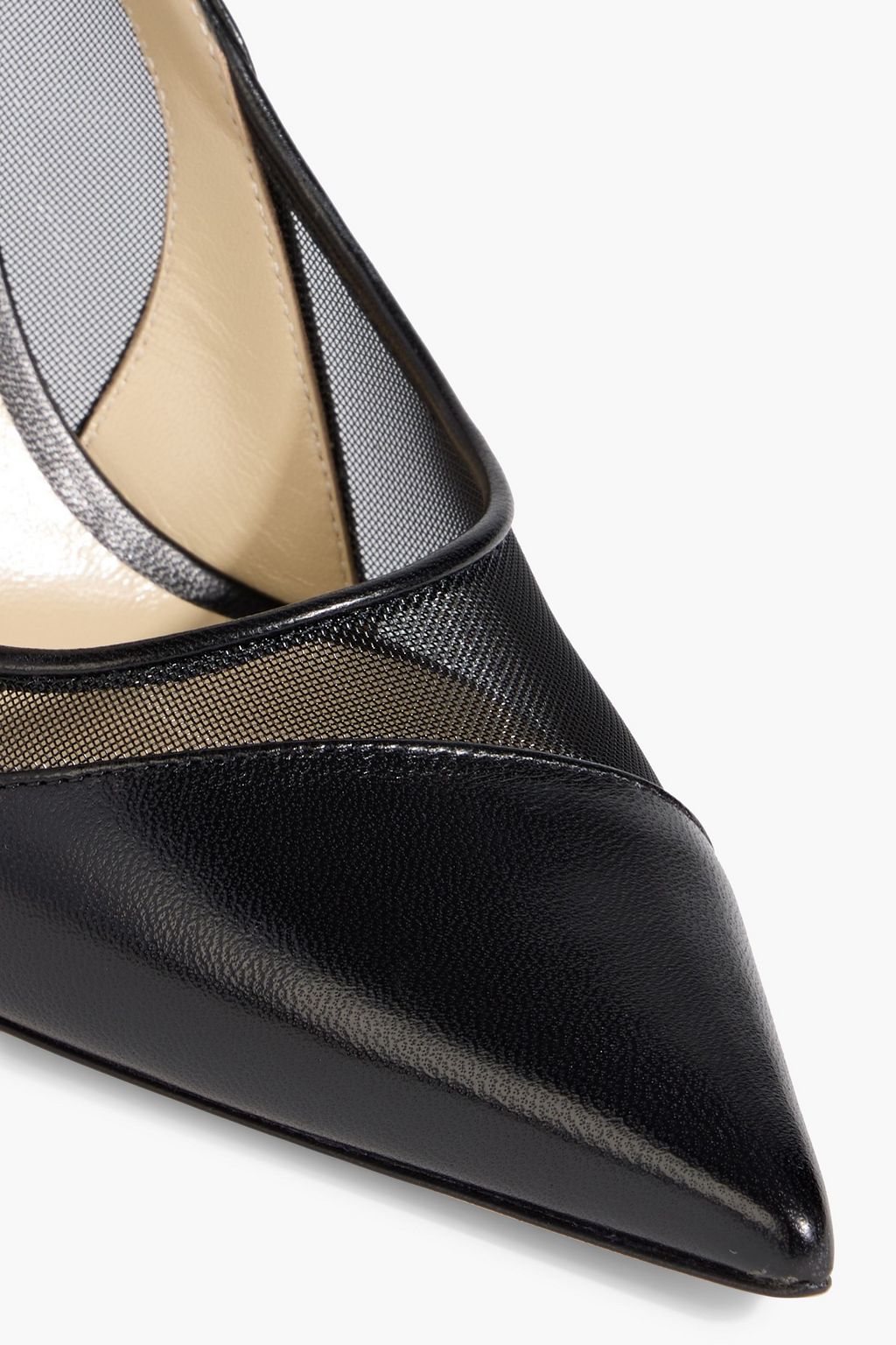 JIMMY CHOO Love 85 mesh and leather pumps