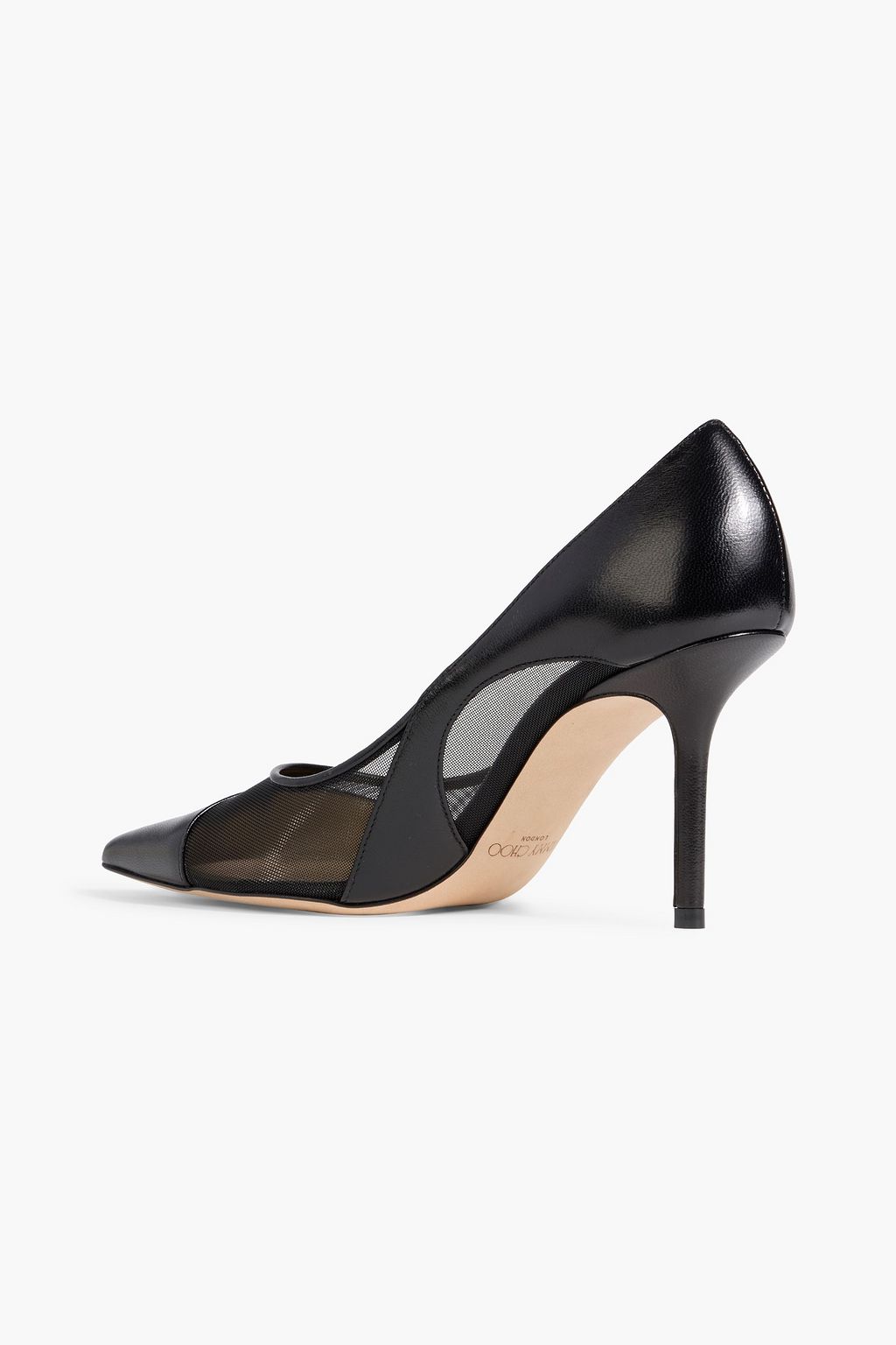 JIMMY CHOO Love 85 mesh and leather pumps